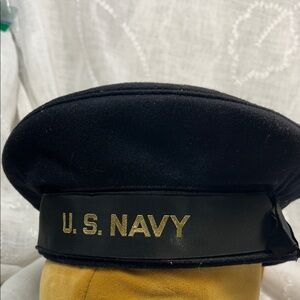 Vintage antique US Navy wool hat stamped sz 7 1/4